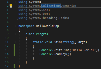 Remove Unnecessary Using Hint